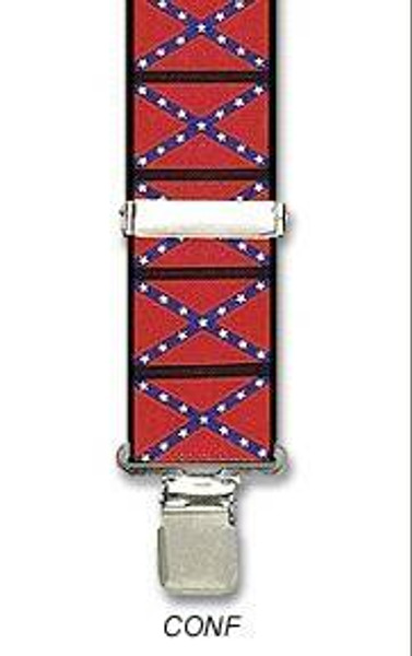 CONFEDERATE FLAG SUSPENDERS adult mens dixie south army costume accessory 48"