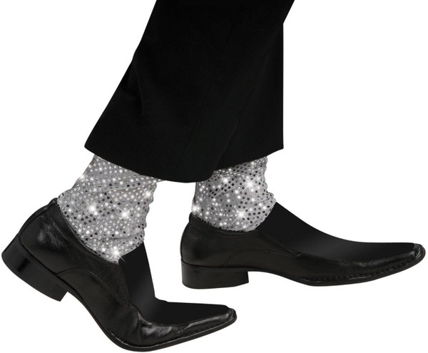 SILVER SOCKS Michael Jackson sparkle adult sequin jazz dancer halloween costume