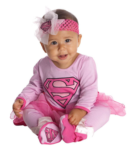 Pink Supergirl Onesie Costume Baby 6-12M