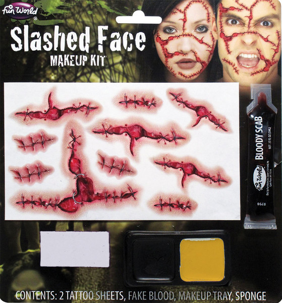 Slashed Face Stiches FX Prosthetic Makeup Kit