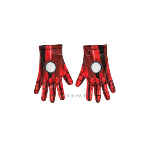 adult mens short Iron Man gloves costume accessory
