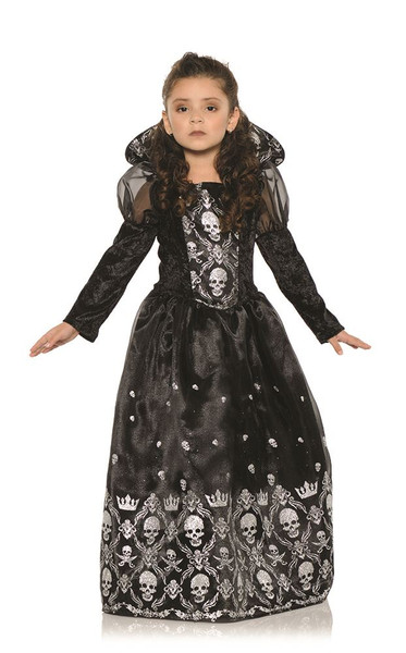 Girls Dark Princess Witch Renaissance Queen Kids Girls Halloween Costume