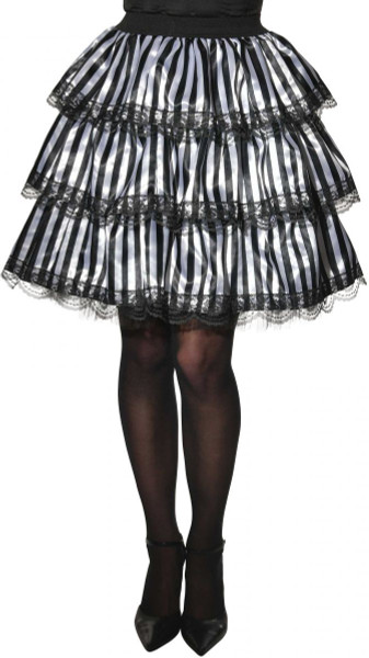 white black striped ruffle skirt Steampunk Pirate womens adult Halloween costume