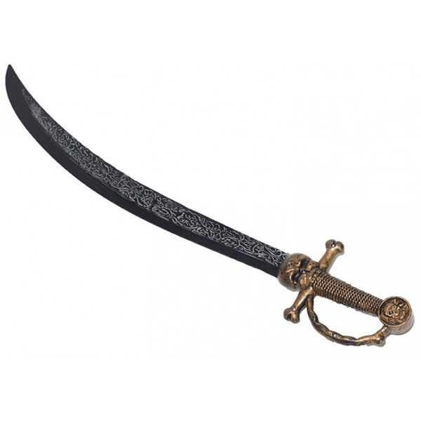 Black Pirate Curved Plastic Toy Sword