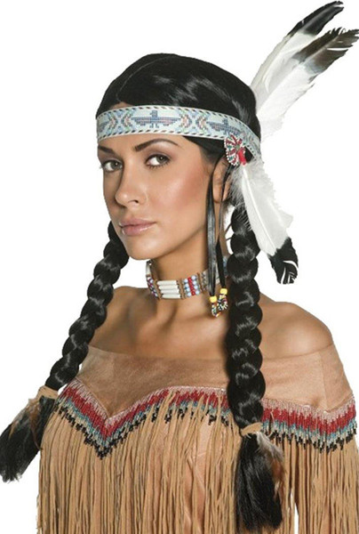 Native American Indian Maiden Wig - Black Adult Unisex Costume Accessory