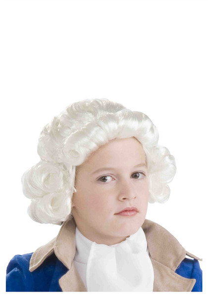 Child Colonial Boy White Wig George Washington