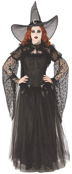 Shadowy Shrug Top Gothic Black Fancy Dress Up Halloween Adult Costume Accessory - Large