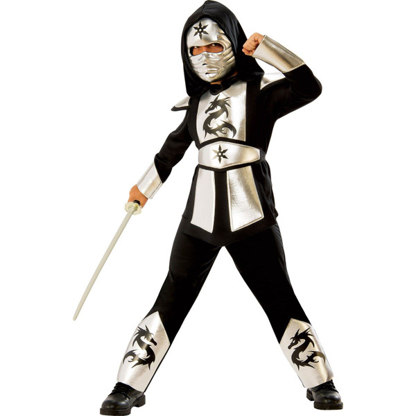 Kids Silver Dragon Ninja Halloween Costume