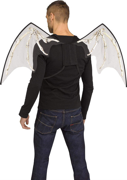 Black Skele-bone Wings Bat Goth Dark Angel Halloween Cosplay Accessory