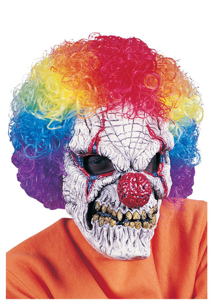 Clown Mask with Wig Costume Accessory