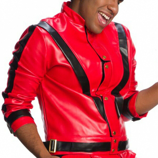 Mens Michael Jackson Thriller Red/Black Pleather Jacket