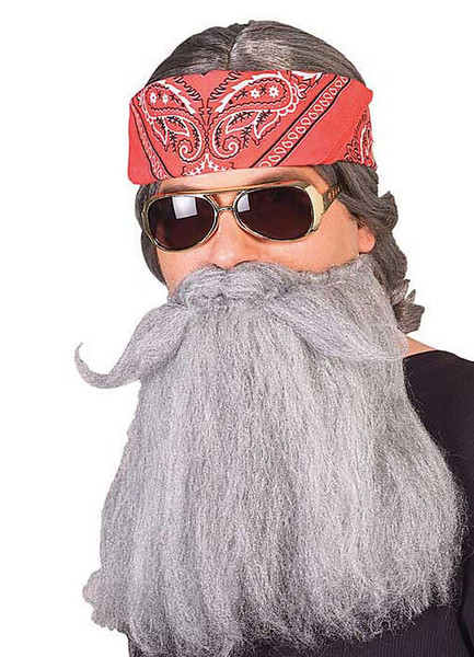 Adult Hillbilly Biker Beard and 14" Mustache Set Standard