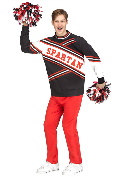 Mens Deluxe Spartan Cheerleader Funny SNL Costume