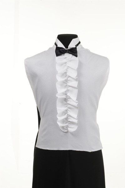 Shirt Front Ruffled Black Bow Tie