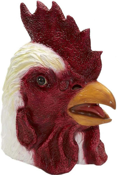 Deluxe Rubber Chicken Mask Rooster Full Head Latex Animal Costume Bird Mascot Miami Hotline