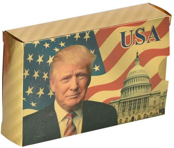 SW Donald Trump Playing Cards - Gold Plated Playing Cards Gold Plated Deck of Waterproof Poker Cards