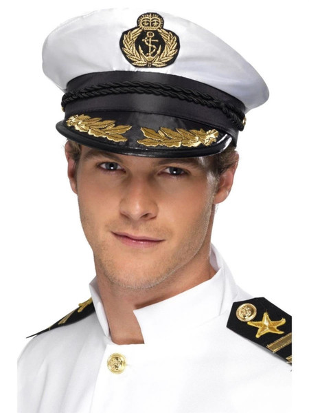 Smiffys Adult Navy Marine Military Costume White Captain Hat