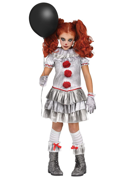 Girls Carnevil Clown Spooky Halloween Costume