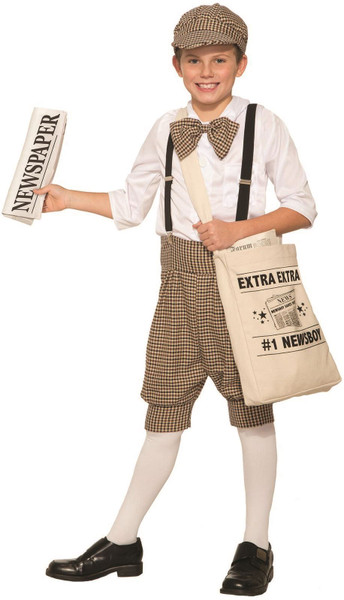 Gatsby 1920'S Newsboy Newsie Boys Child Costume Newspaper Carrier