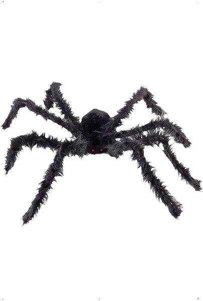 Giant Hairy Spider Black with Light Up Eyes and Bendy Legs