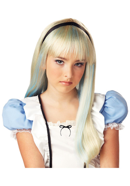 Alice In Wonderland Blonde & Blue Wig for Child