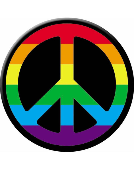 Peace Sign Iron On Applique Costume Hippie Patch Accessory