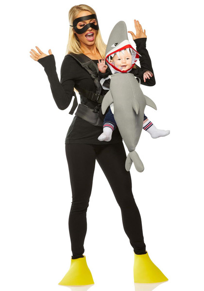 Shark and Diver Daddy Mommy & Me Baby Carrier Halloween Costume
