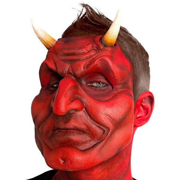 Woochie by Cinema Secrets Devil Foam Mask with Horns Prosthetics Special Effects Makeup