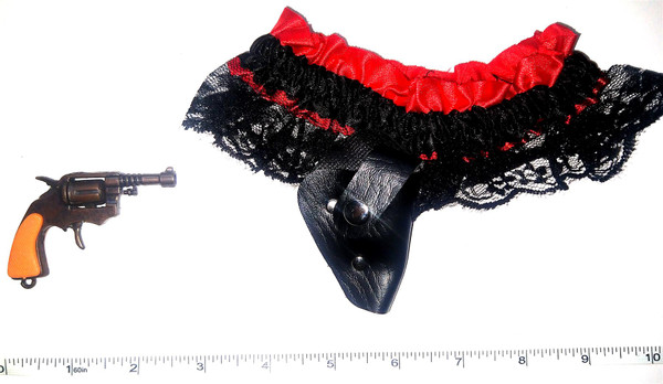 Leg garter with gun Old West Dancing Girl Flapper Set Costume - 20 Max Diameter Thighs
