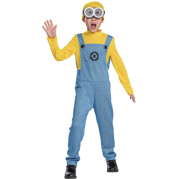 Bob Minions Costume Official Minion Jumpsuit for Kids, Classic Size Small (4-6)