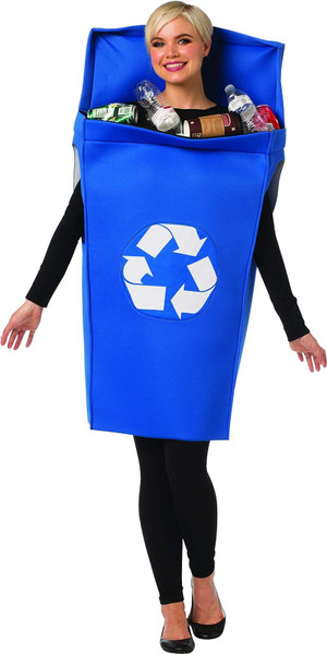 Rasta Imposta Blue Recycling Bin Halloween Costume, Adult, One Size