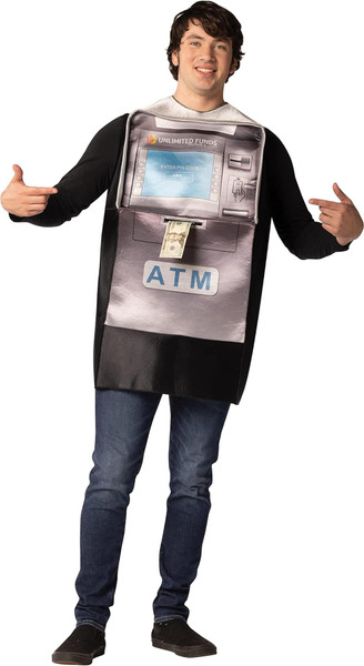 Rasta Imposta ATM Cash Machine Halloween Costume Automated Money Machines Bankomat Novelty Cosplay Party Funny Mens Womens Costumes, Adult One Size