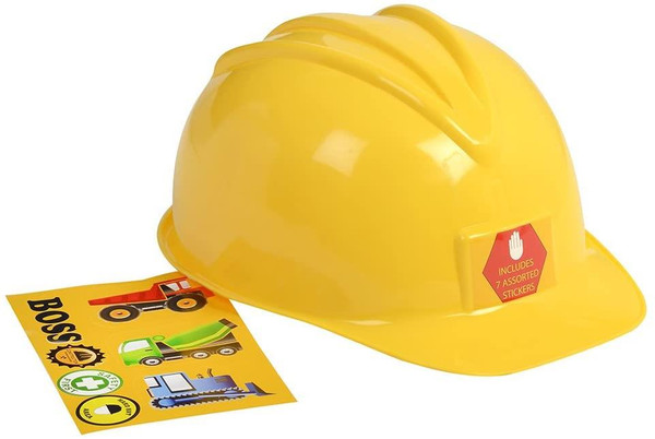 Jr. Construction Worker Helmet Yellow foreman boys kids halloween costume accessory