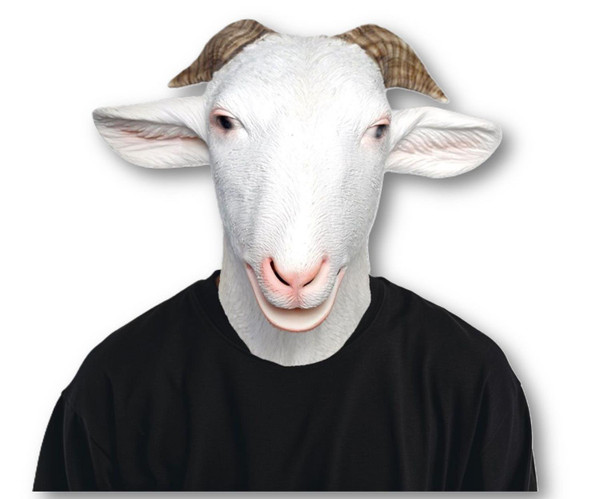 Realistic Goat Mask Full Head Latex Animal Costume for Halloween, Cosplay, Pranks & Parties