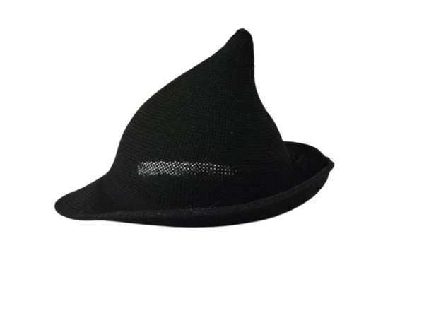 Short Salem Witch Hat - Wired Brim - Jet Black Short Salem Witch Hat - Wired Brim - Jet Black