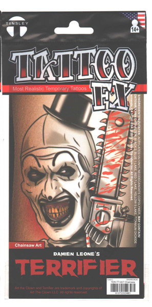 NEW: Terrifier 3 - Tattoo - Chainsaw Art