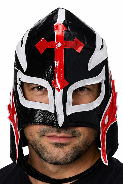 HMS Men's Mexican Wrestling Mask, Black, One Size