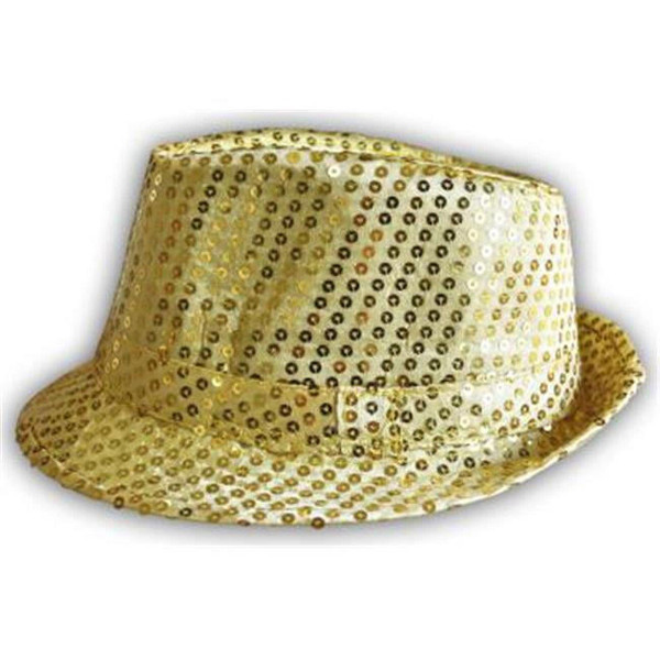 Gold Sequin Fedora Hat Sparkly Party Costume Disco Dance Clubwear Unisex