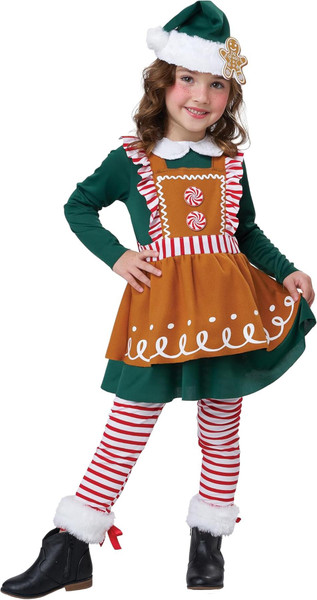 California Costumes, Gingerbread Elf, Toddler Costume M (3-4T)