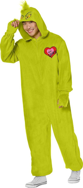 InSpirit Designs Dr. Seuss Adult The Grinch Jumpsuit Costume | Officially Licensed | The Grinch Who Stole Christmas Outfit Large