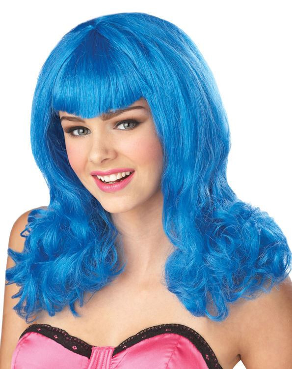 TEENAGE DREAM WIG girls blue wig punk teen tween CostumeVille