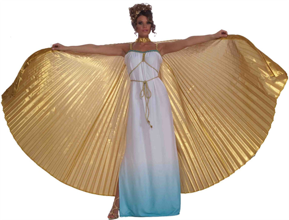 Isis Egyptian Goddess gold Theatrical wings adult womens Halloween