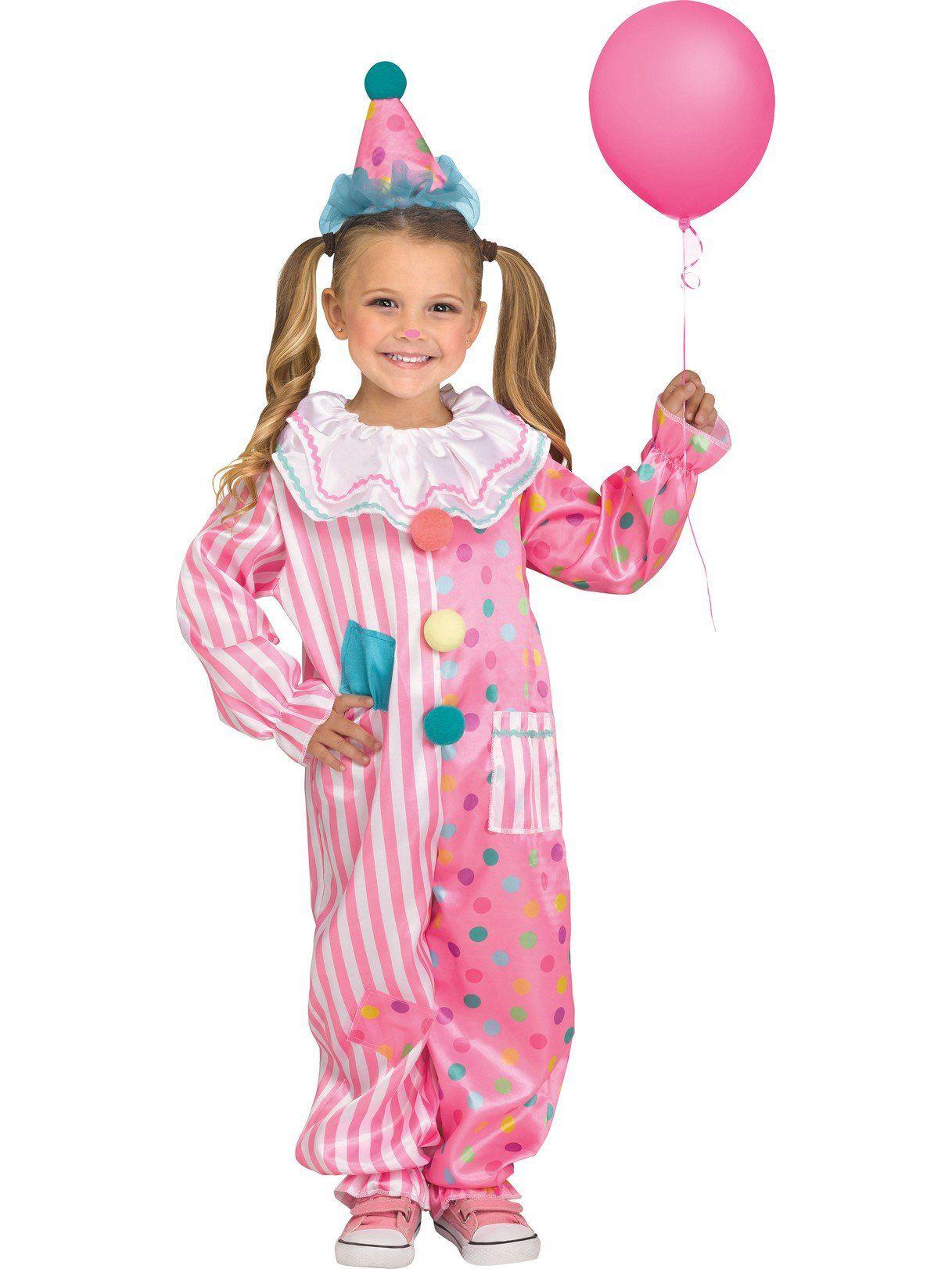 Cotton Candy Clown Girls Toddler Cute Circus Pink Halloween Costume -  CostumeVille