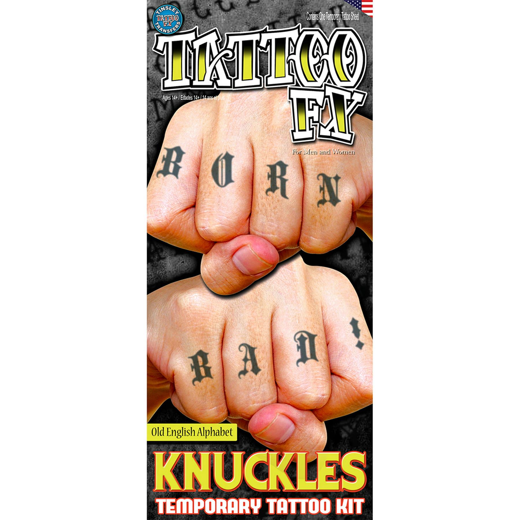 Fake Tattoos - Knuckle Tattoos - Alphabet Tattoos - TEMPORARY TATTOOS FX  TRANSFERS - 3D TATTOOSBODY ART STICKERS