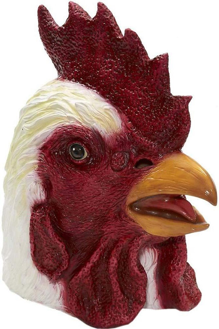 Deluxe Rubber Chicken Mask Rooster Full Head Latex Animal Costume Bird ...