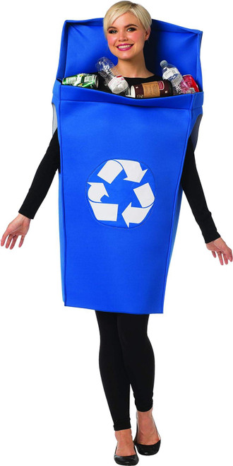 Green Recycle Trash Can Mascot Costume Adult Size Waste Bin