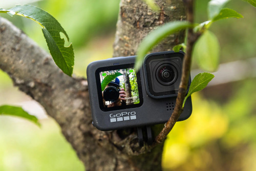 A GoPro is a handy, portable, and durable action camera that can be mounted to your head, helmet, bike handlebars, or surfboard. It is popular among athletes because they capture high-quality footage without the need to hold it.