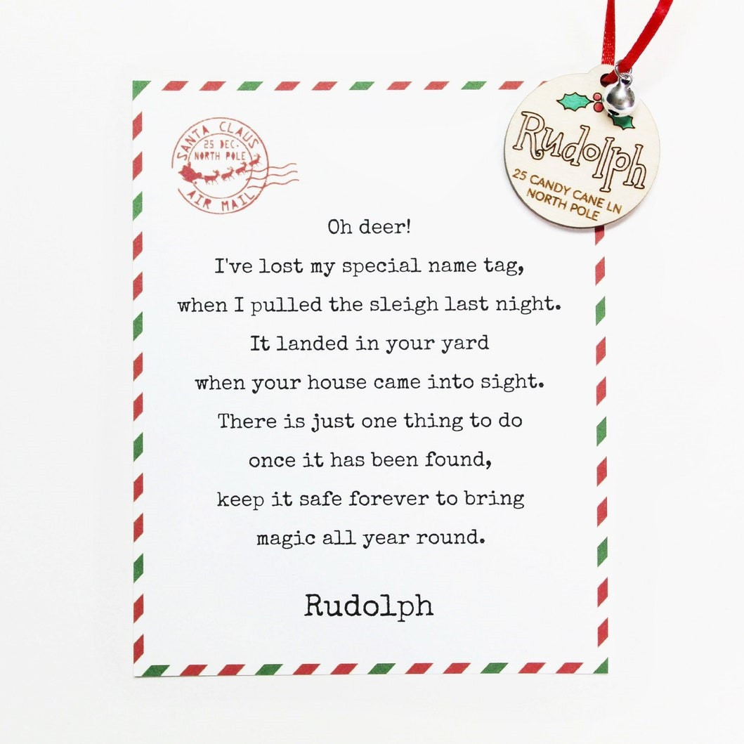 Santa's Lost Button with Letter From Santa