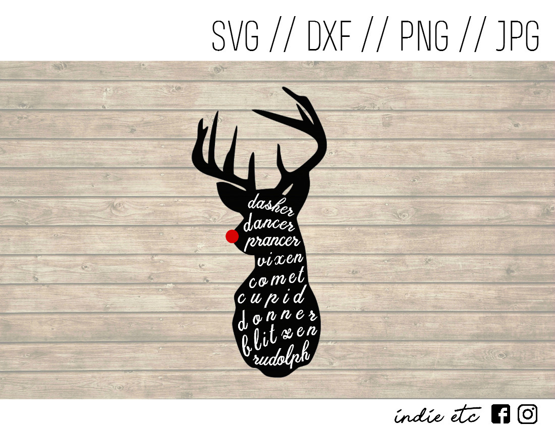 Download Reindeer Names Digital Art File (svg, dxf, png, jpeg)