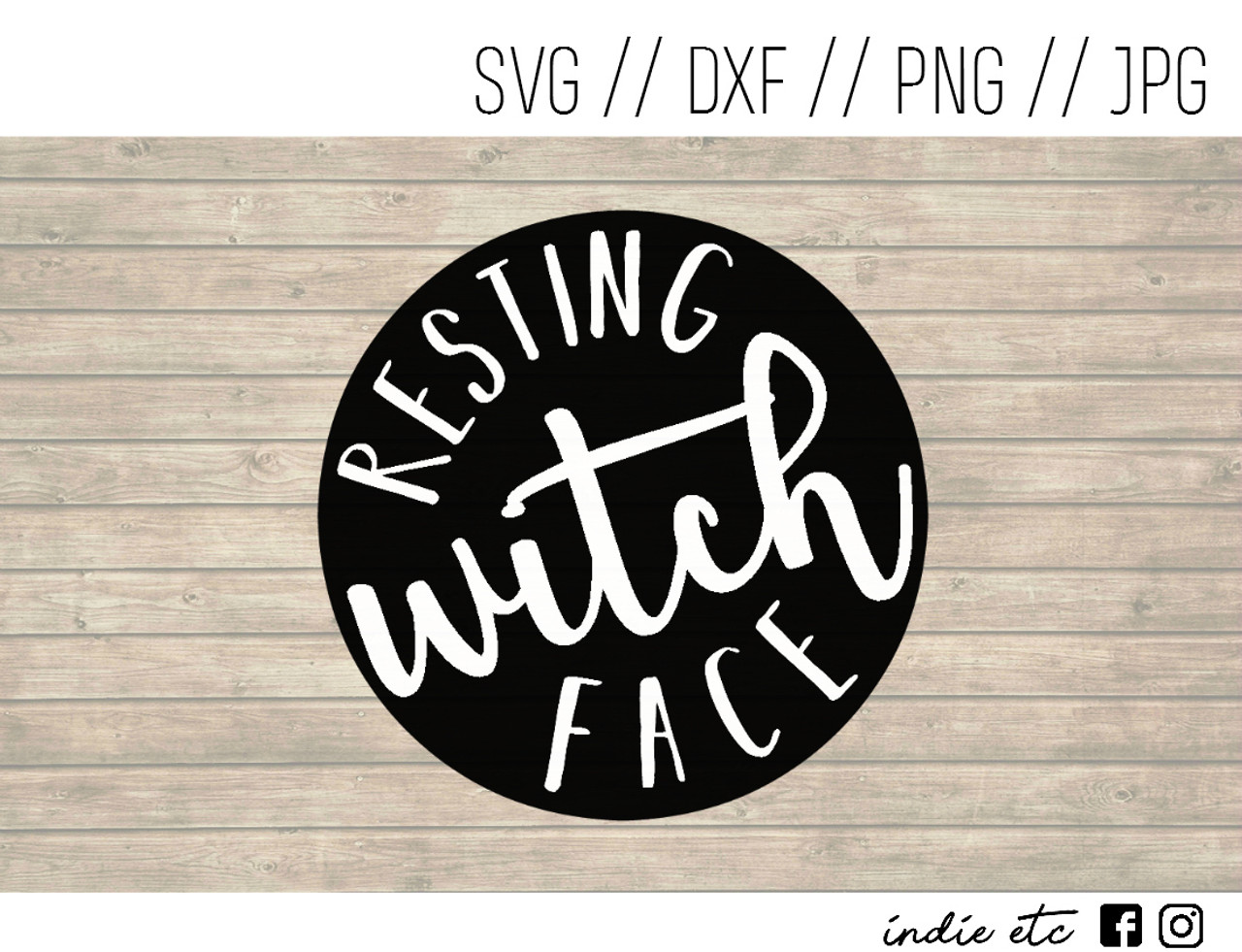 Free Resting Witch Face SVG Cut File